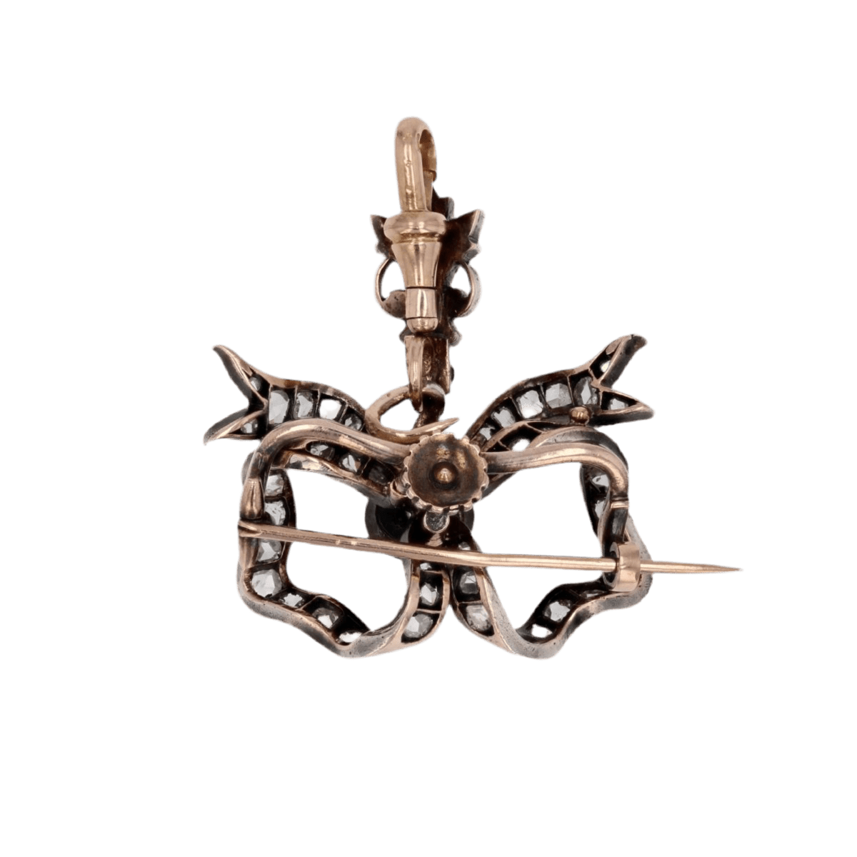 Pendentif en or rose, argent et diamants - Castafiore
