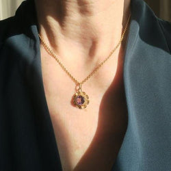 Pendentif en or rose et améthyste - Castafiore