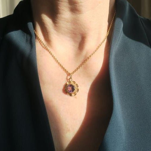 Pendentif en or rose et améthyste - Castafiore