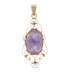 Pendentif en or rose et améthyste - Castafiore