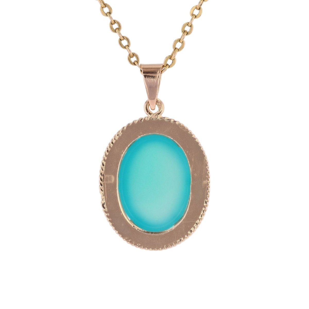 Pendentif en or rose et chrysaprase - Castafiore