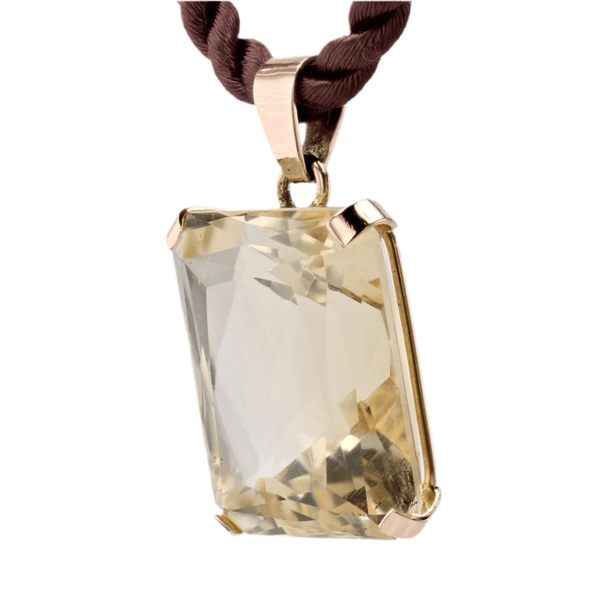 Pendentif en or rose et citrine - Castafiore