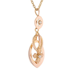 Pendentif en or rose et perles - Castafiore