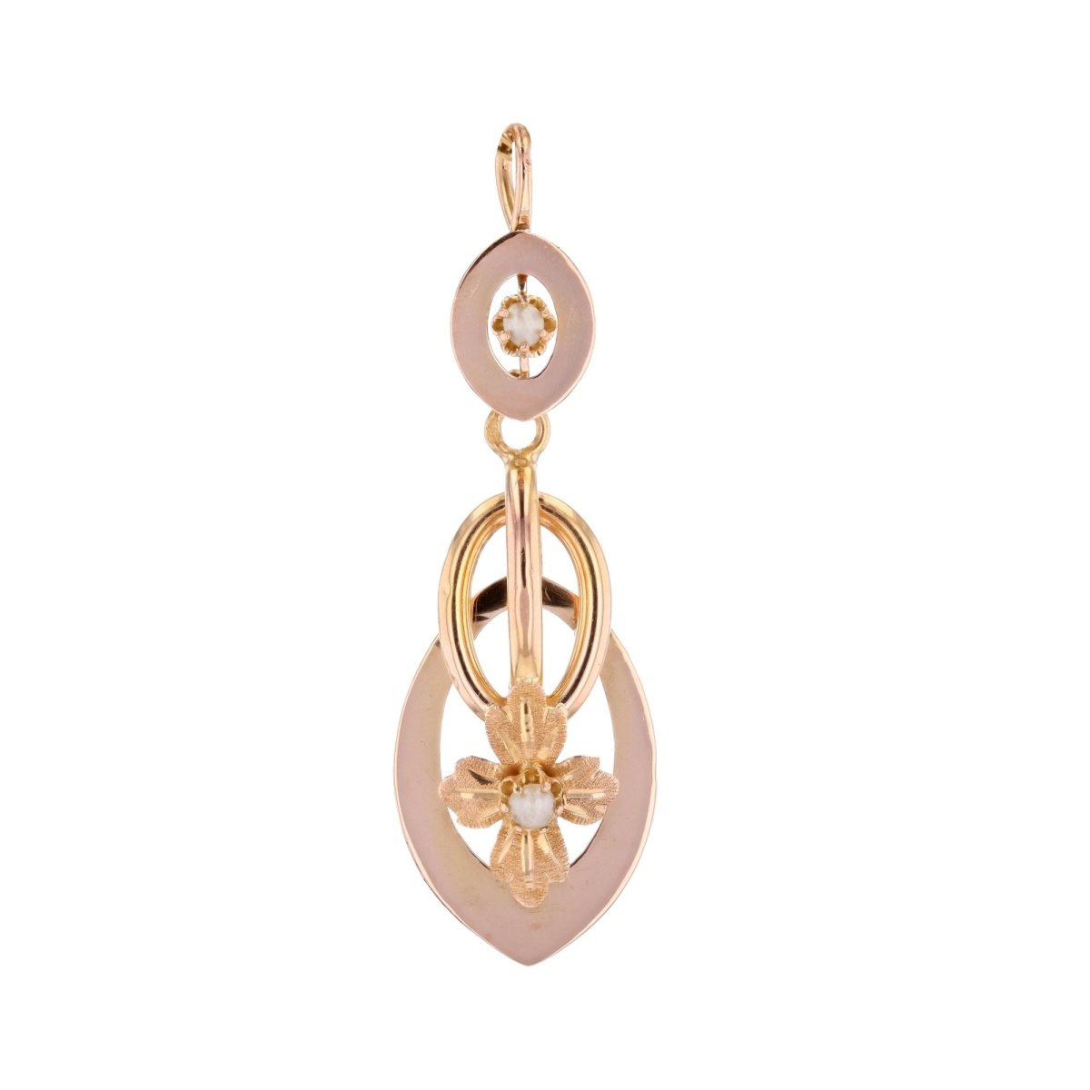 Pendentif en or rose et perles - Castafiore
