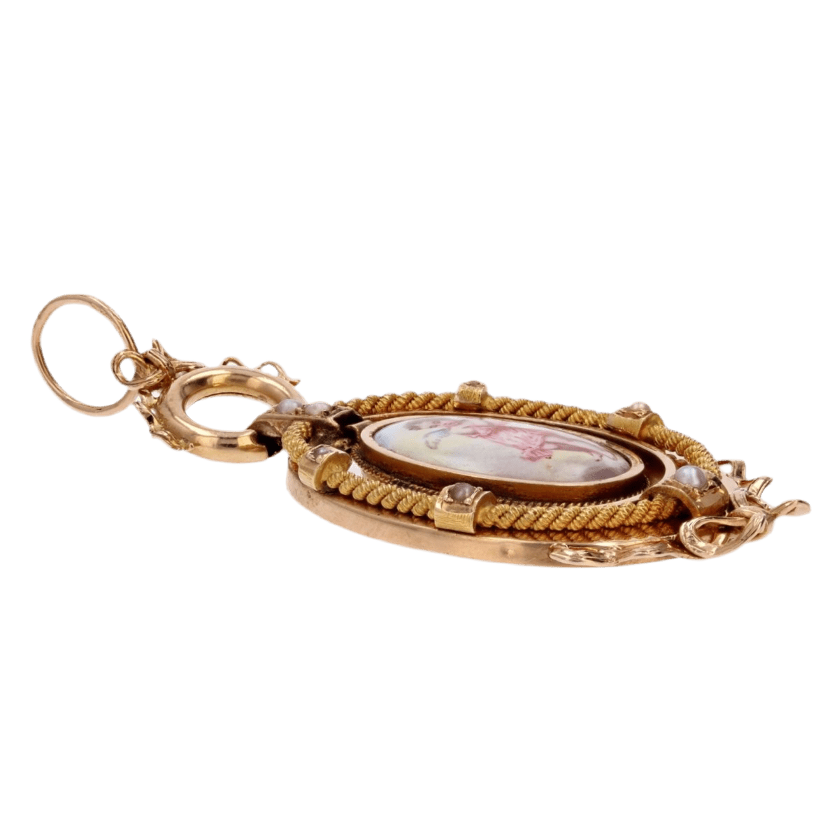Pendentif en or rose, nacre et perles - Castafiore