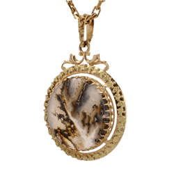 Pendentif en or rose, or vert et agate - Castafiore