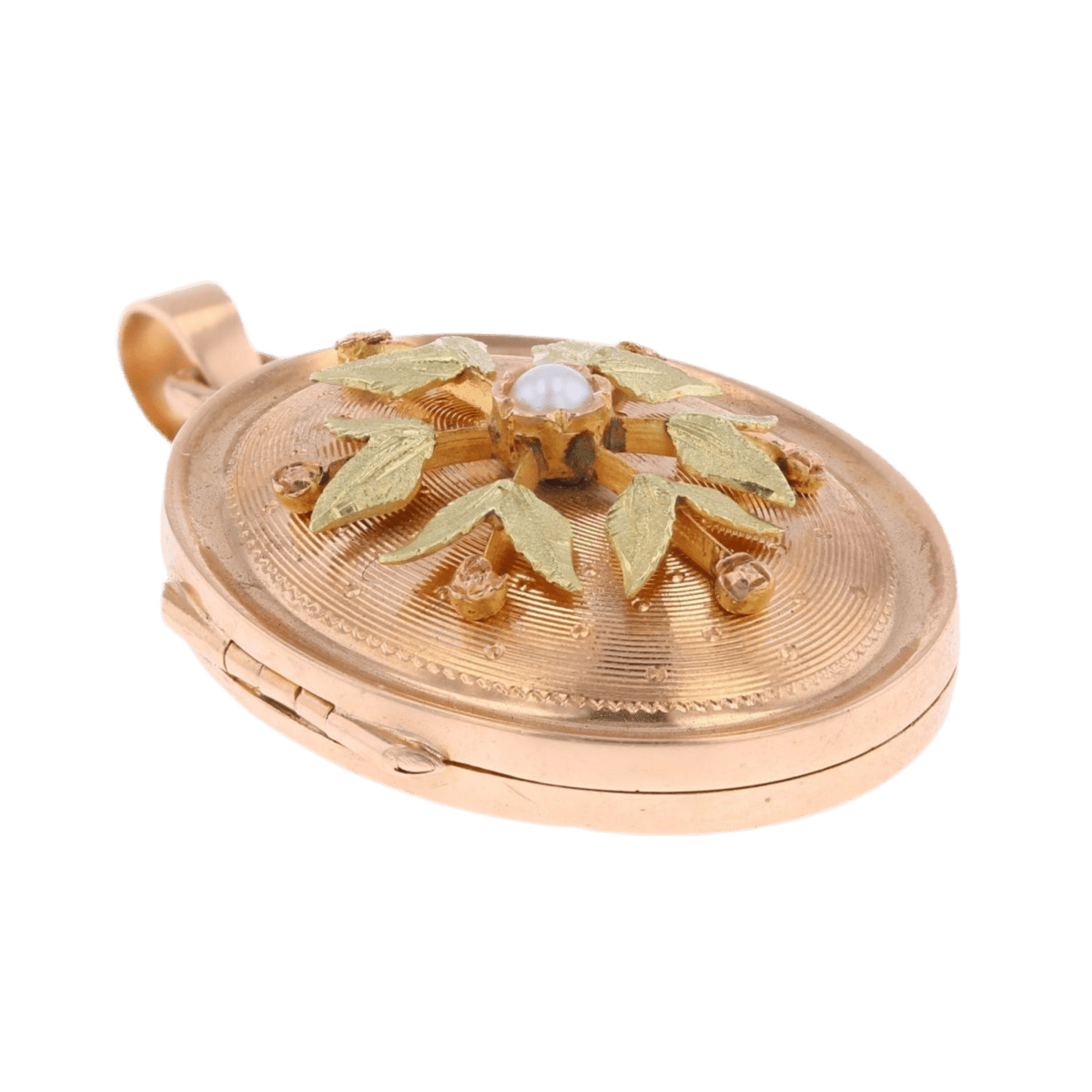 Pendentif en or rose, or vert et perle - Castafiore