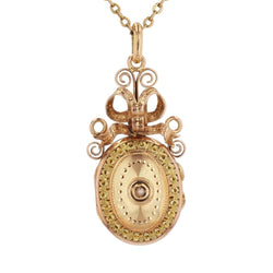 Pendentif en or rose, or vert et perle - Castafiore