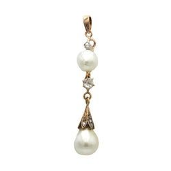 Pendentif en or rose, perles et diamants - Castafiore