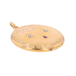 Pendentif en or rose, rubis et diamants - Castafiore