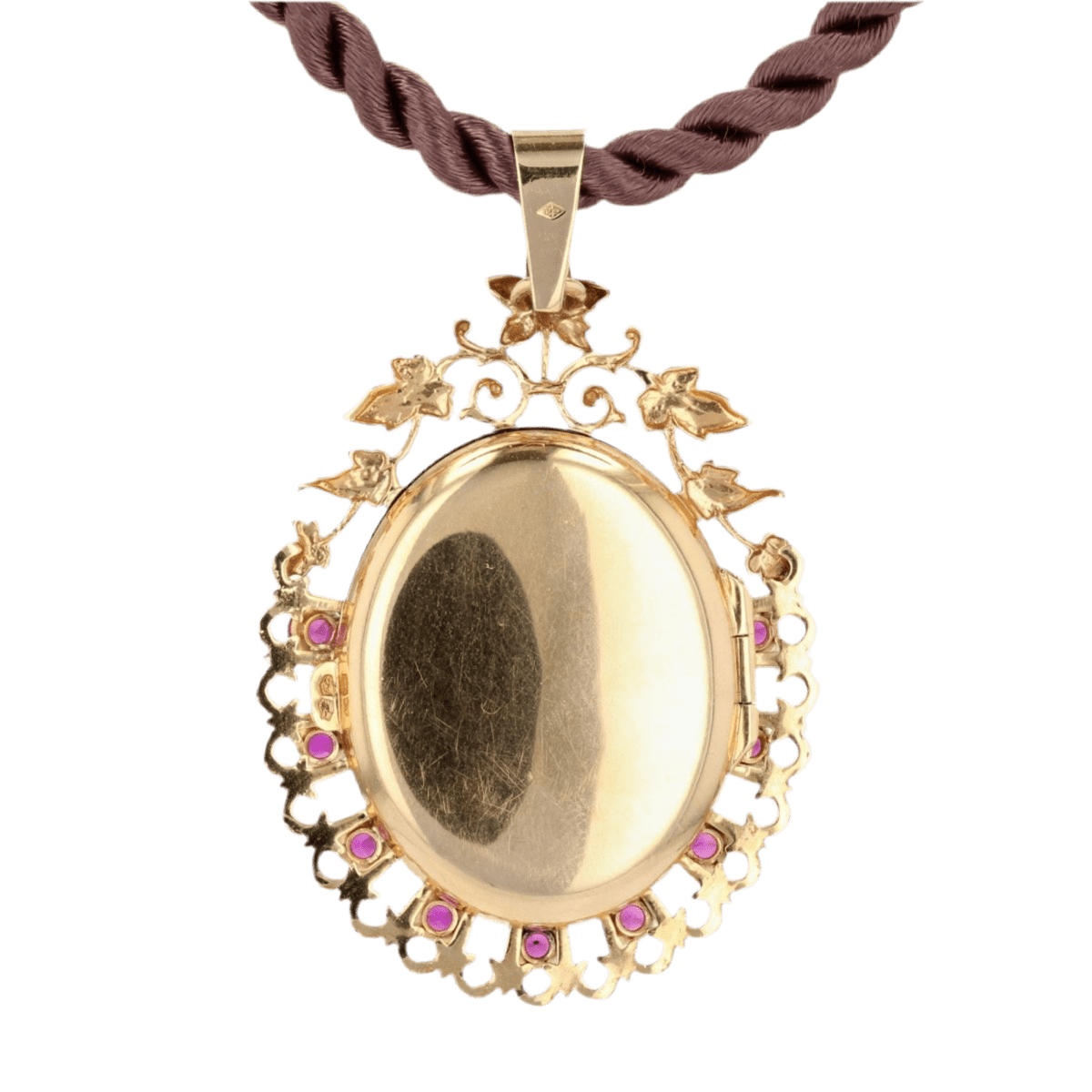 Pendentif en or rose, rubis et perle - Castafiore