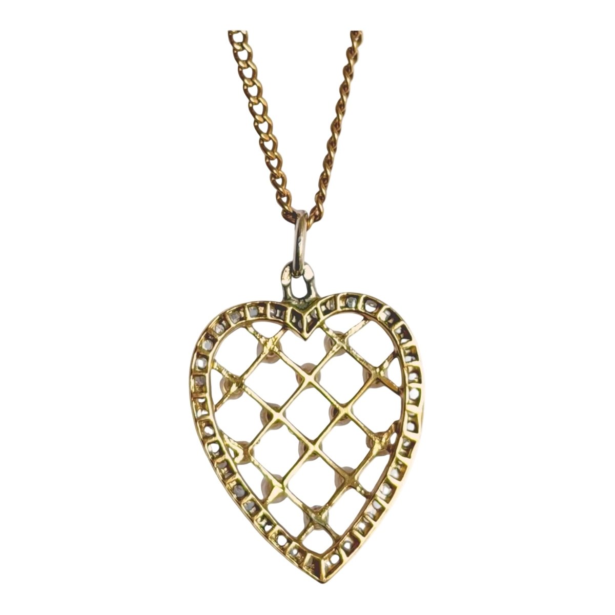 Pendentif en platine, or jaune, perles et diamants - Castafiore
