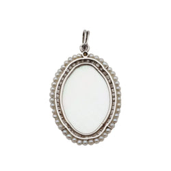 Pendentif en platine, perles et diamants - Castafiore