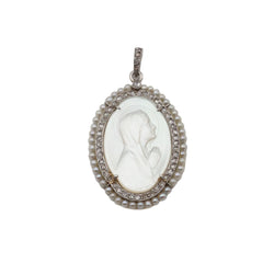 Pendentif en platine, perles et diamants - Castafiore