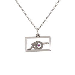 Pendentif en platine, rubis et diamants - Castafiore
