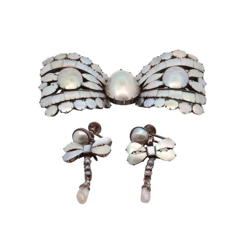 Lacloche pendant and earrings