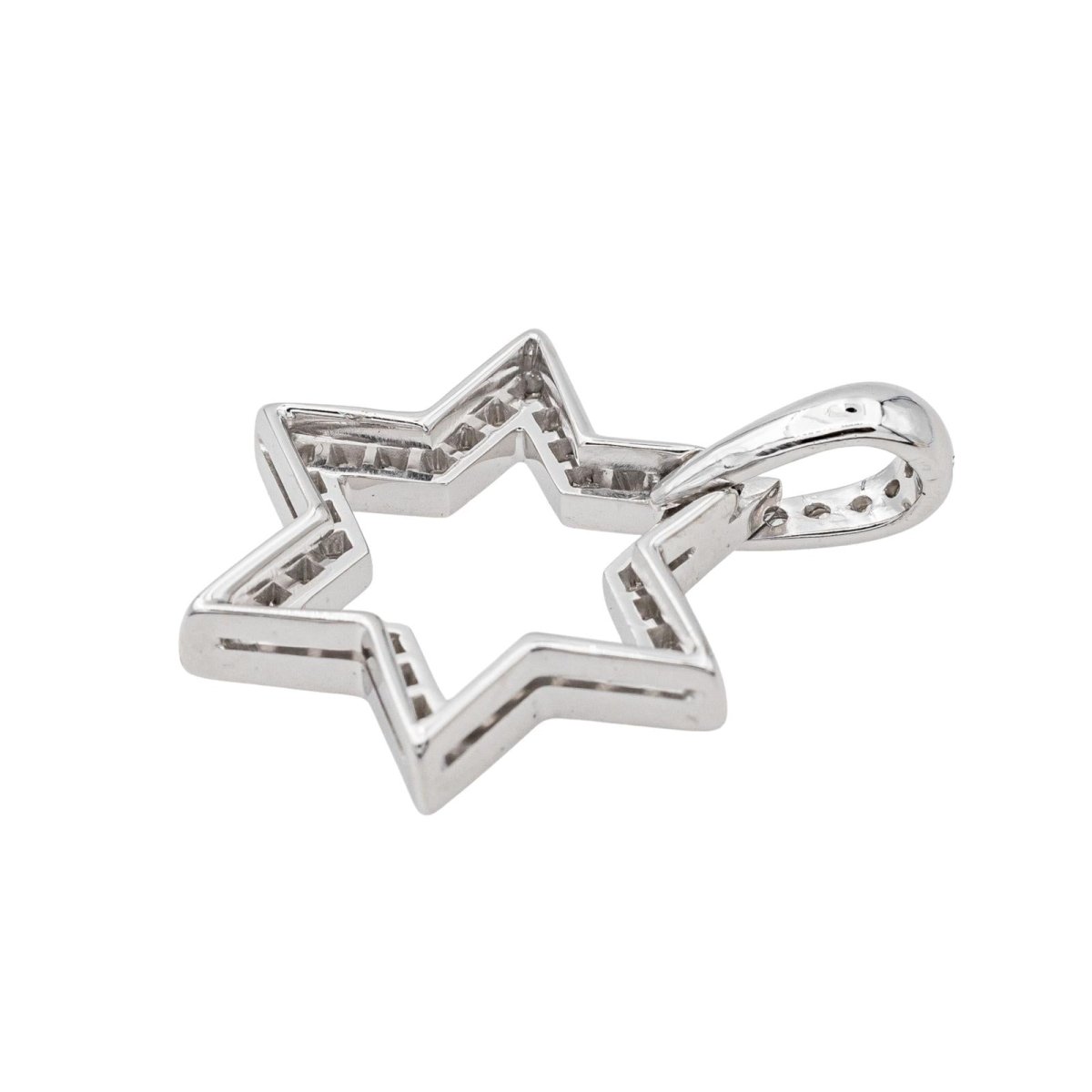 Pendentif Etoile Or blanc Diamant - Castafiore