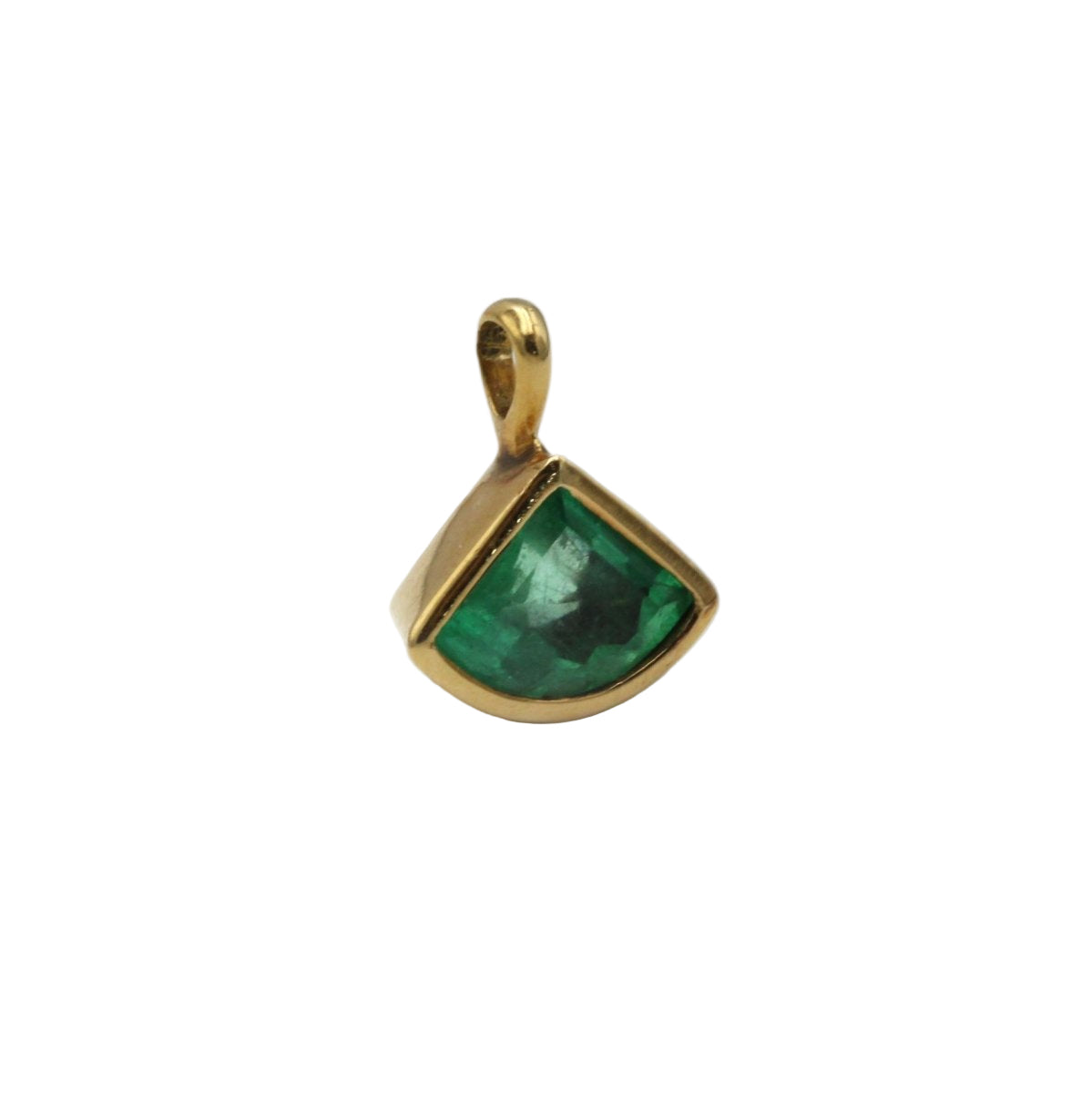 Pendentif Eventail en or jaune et émeraude - Castafiore