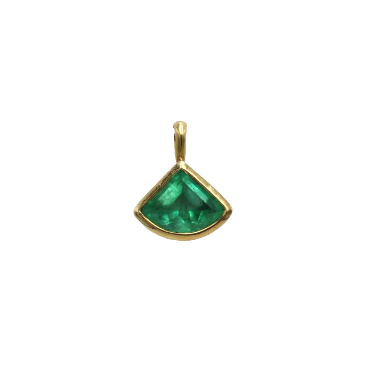 Pendentif Eventail en or jaune et émeraude - Castafiore