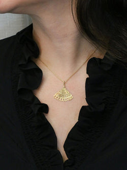 Pendentif éventail or jaune - Castafiore