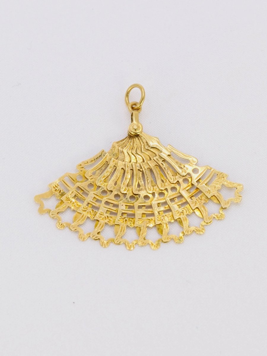 Pendentif éventail or jaune - Castafiore