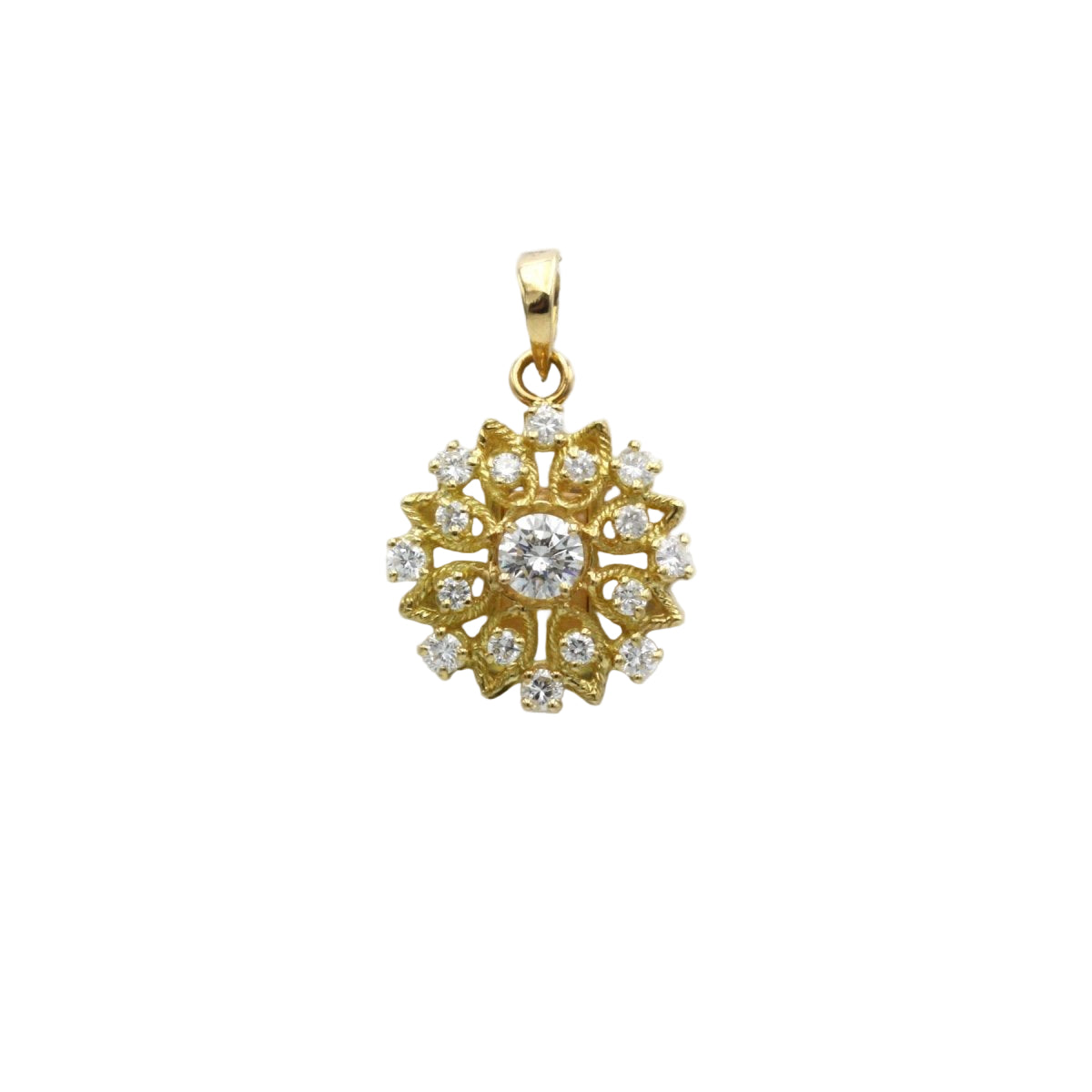 Pendentif FLEUR en or jaune et diamant - Castafiore