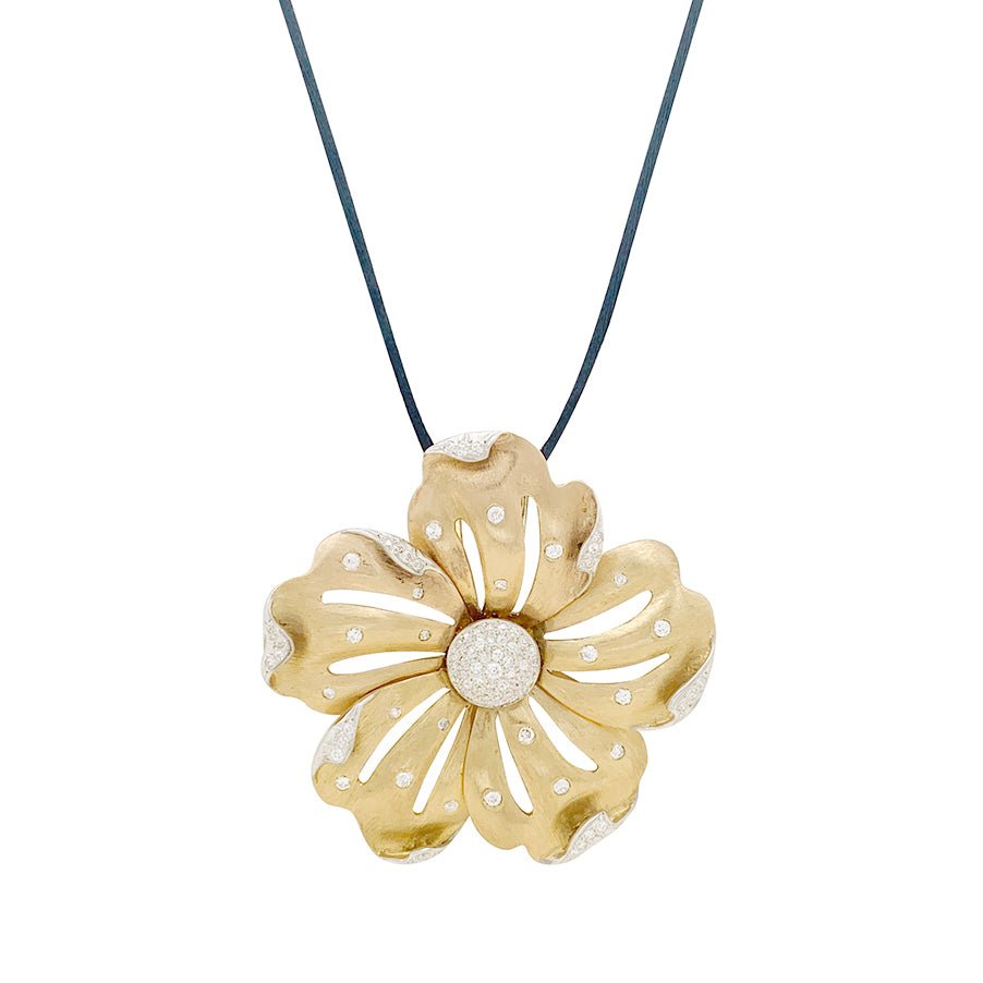 Pendentif "Fleur" or jaune et diamants - Castafiore