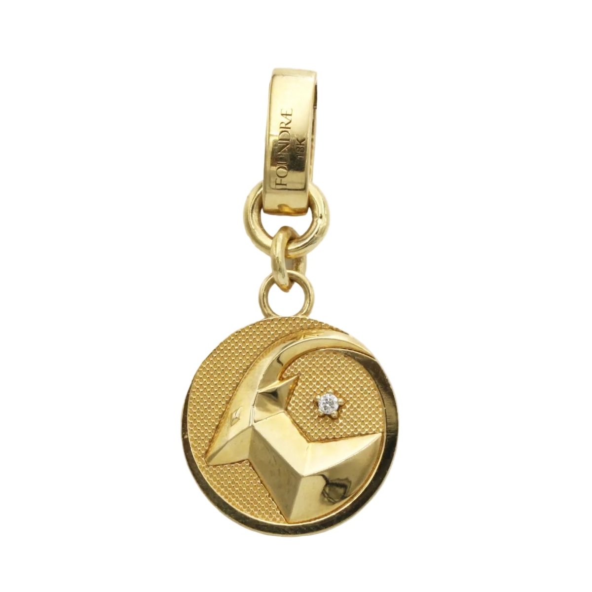 Pendentif FOUNDRAE en or jaune et diamant - Castafiore