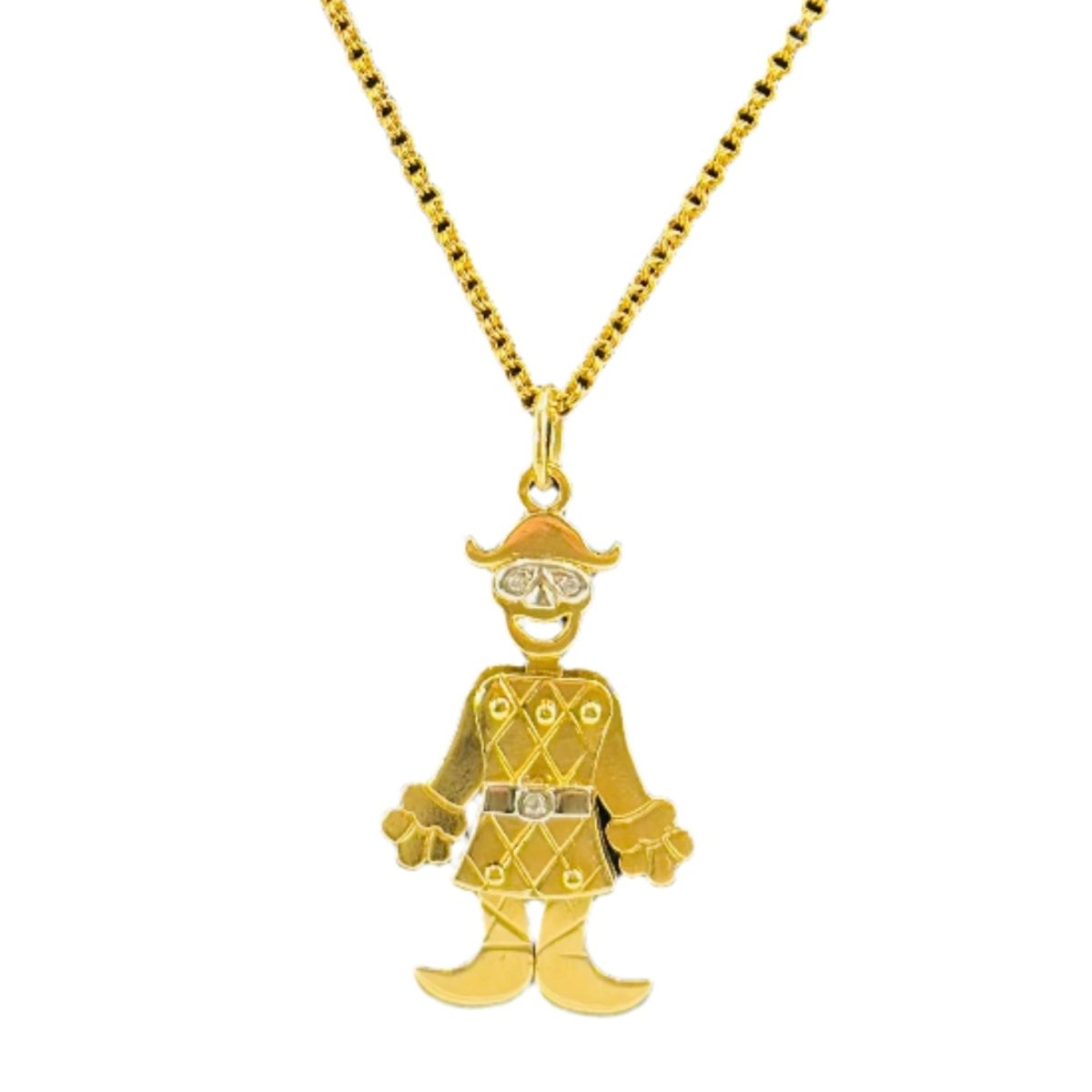 Pendentif FRED, "Arlequin" en or jaune et diamants - Castafiore