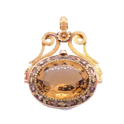 Pendentif Hélios en or jaune et citrine - Castafiore