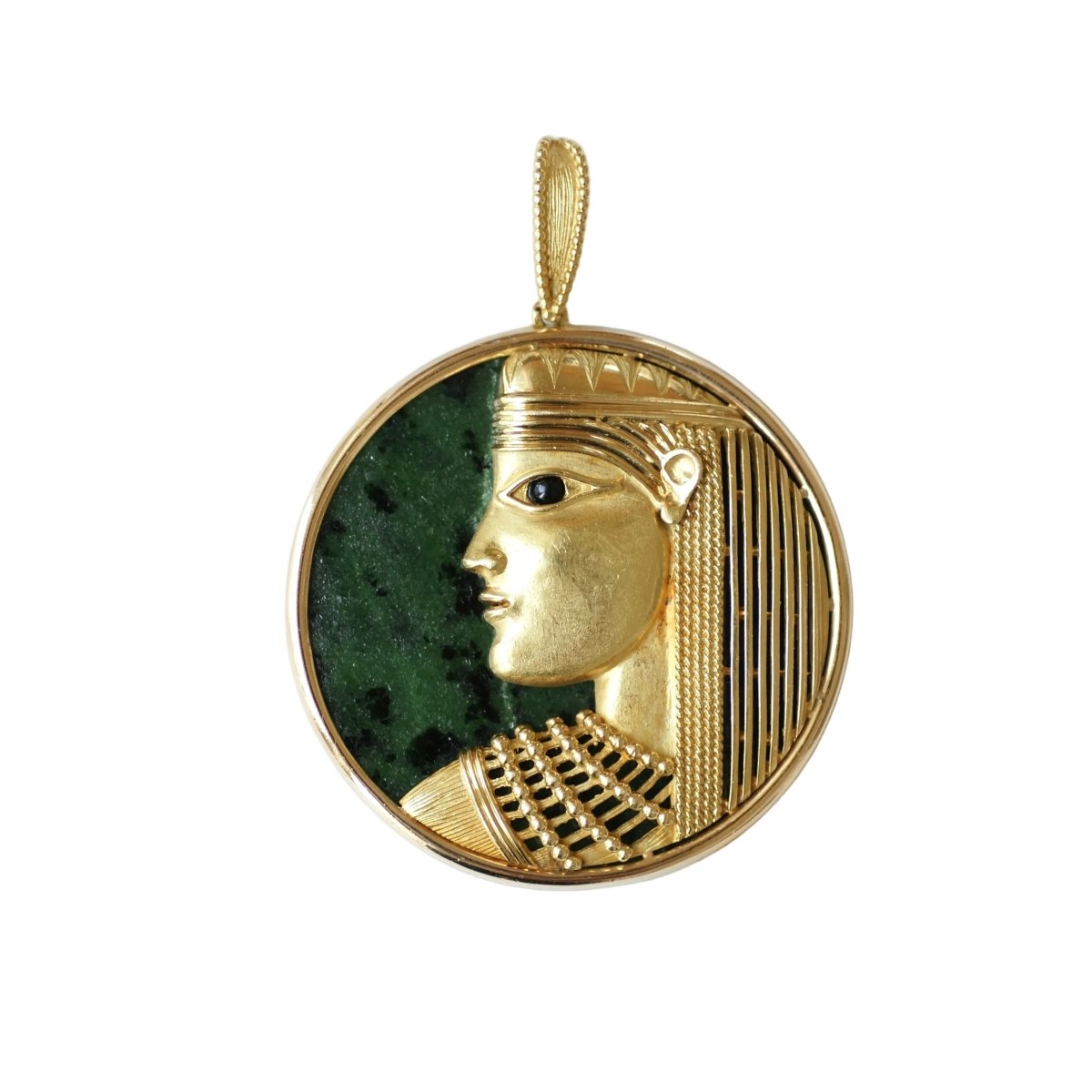 Pendentif JEAN & PIERRE BELLIN en or jaune et jade - Castafiore