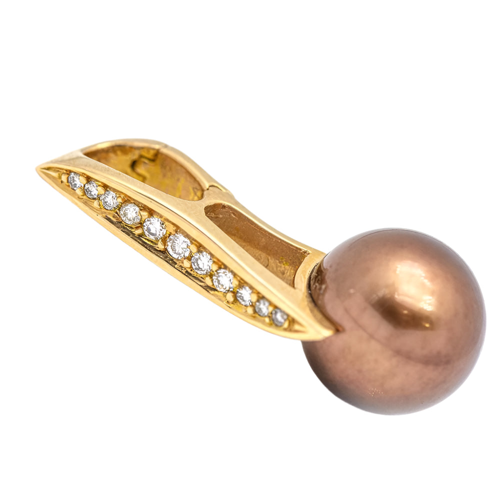 Pendentif LARGÉ Gold, Perle et Diamant - Castafiore