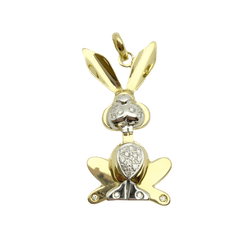Pendentif LUCIANO SOMENZI en or jaune, or blanc et diamants - Castafiore