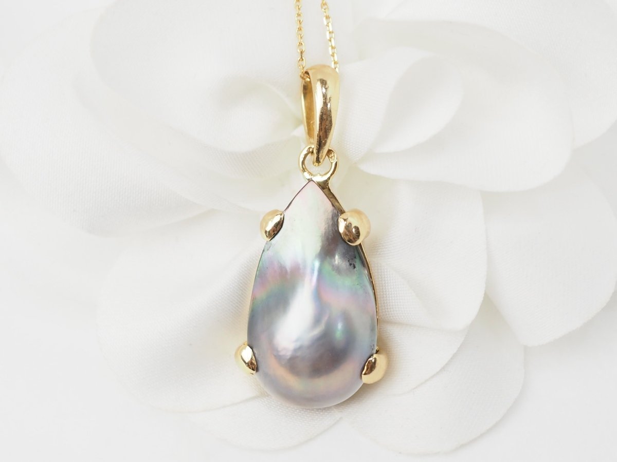 Pendentif Mabé de Tahiti en or jaune - Castafiore