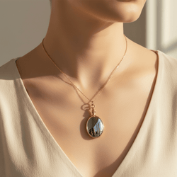 Pendentif Miroir Cheval - Or Jaune - Époque Victorienne - Castafiore