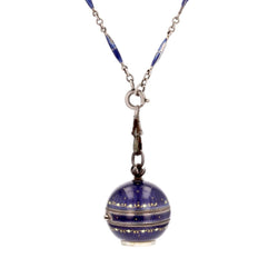 Pendentif MONTRE Boule de Genève en argent émaillé - Castafiore