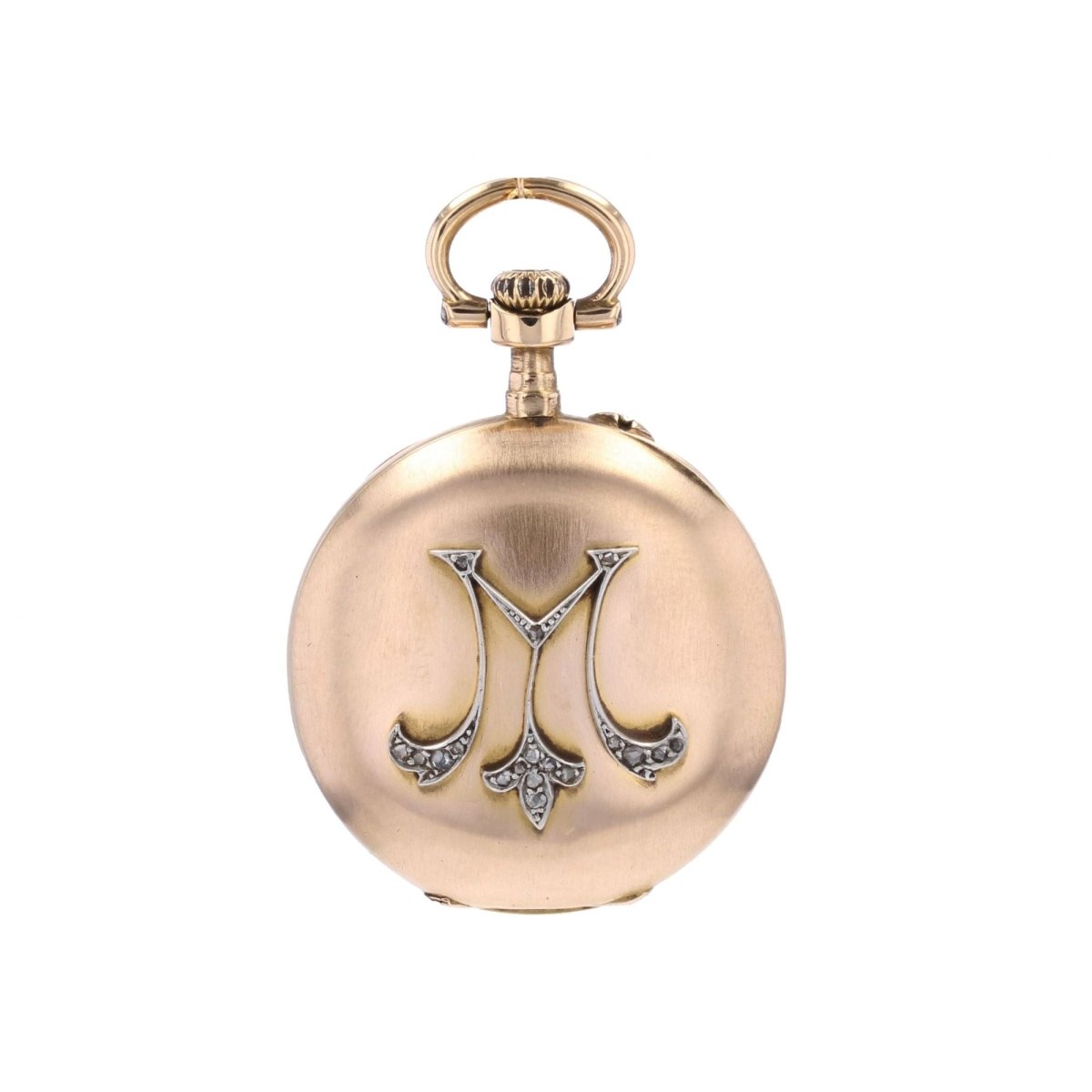 Pendentif MONTRE De col en or rose diamanté - Castafiore