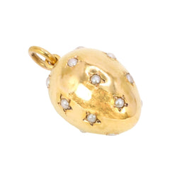 Pendentif œuf or jaune et perles fines - Castafiore