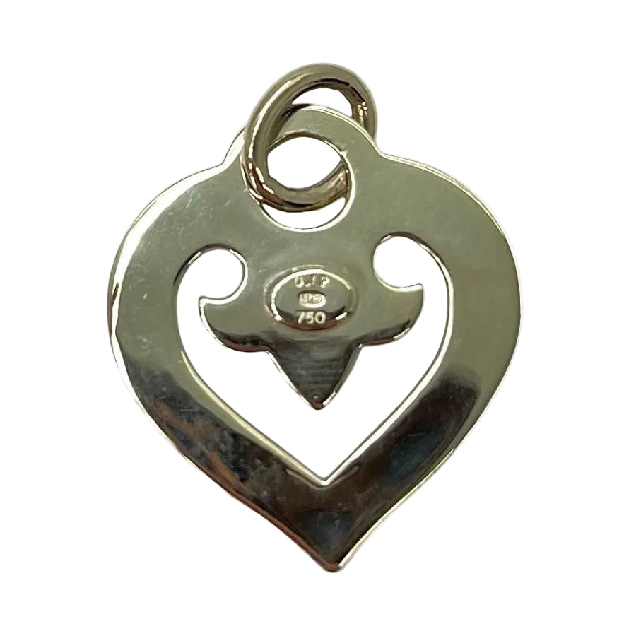 Pendentif OJ PERRIN Coeur en or blanc - Castafiore