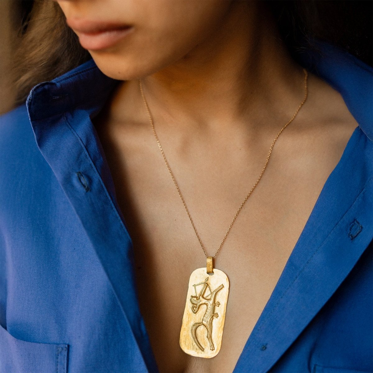 Pendentif O.J PERRIN par GEORGES LENFANT "Sagittaire" en or jaune - Castafiore