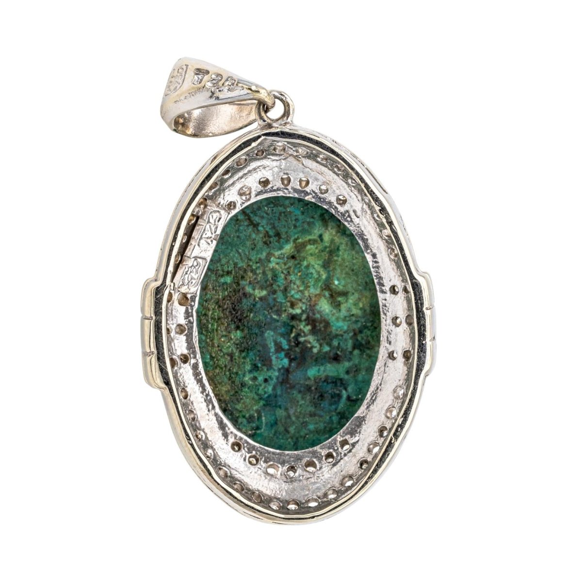 Pendentif Or blanc Chrysocolle - Castafiore