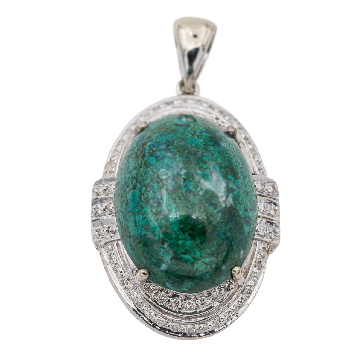 Pendentif Or blanc Chrysocolle - Castafiore