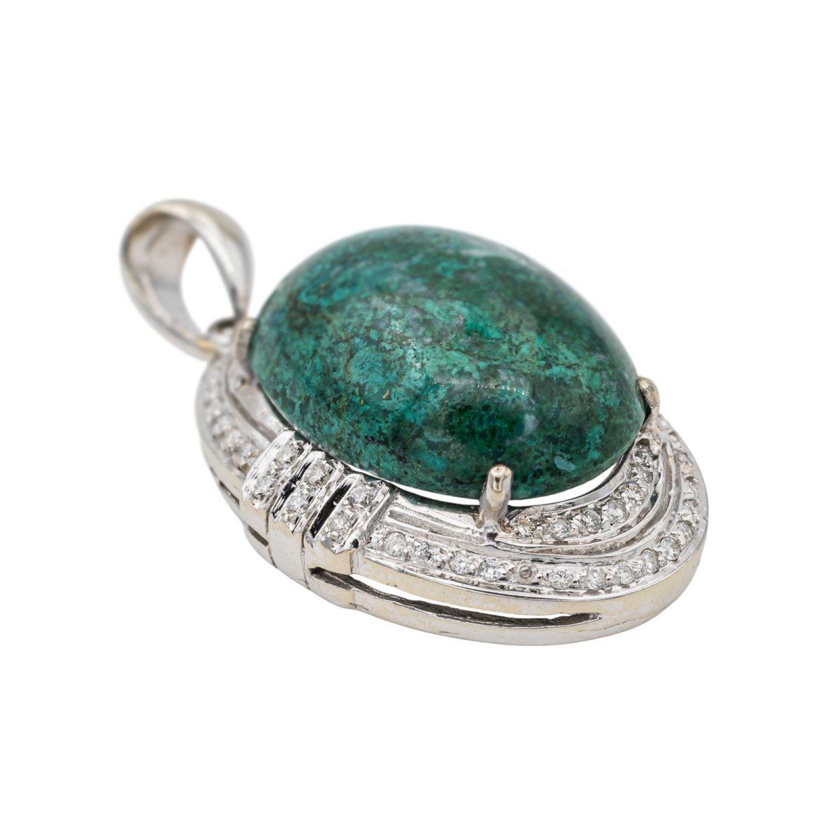 Pendentif Or blanc Chrysocolle - Castafiore