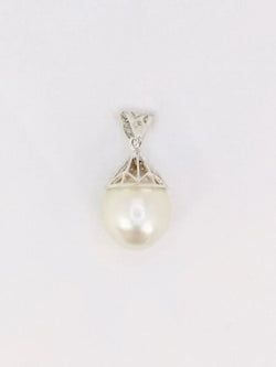 Pendentif or blanc diamants perle baroque - Castafiore