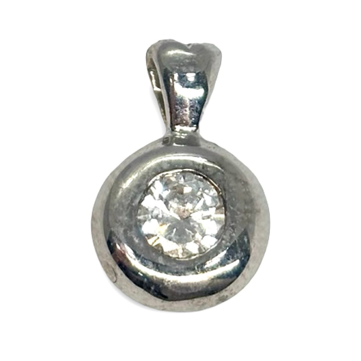 Pendentif or blanc et diamant - Castafiore