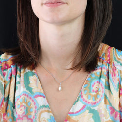 Pendentif Or blanc, Perle et Diamant - Castafiore