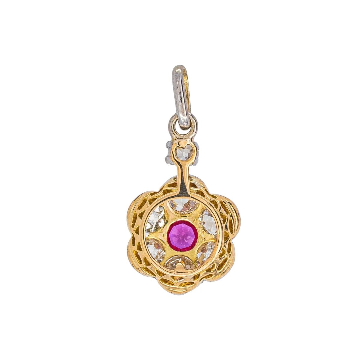 Pendentif Or blanc Rubis - Castafiore