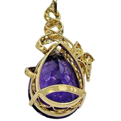 Pendentif or jaune, améthyste et diamants - Castafiore