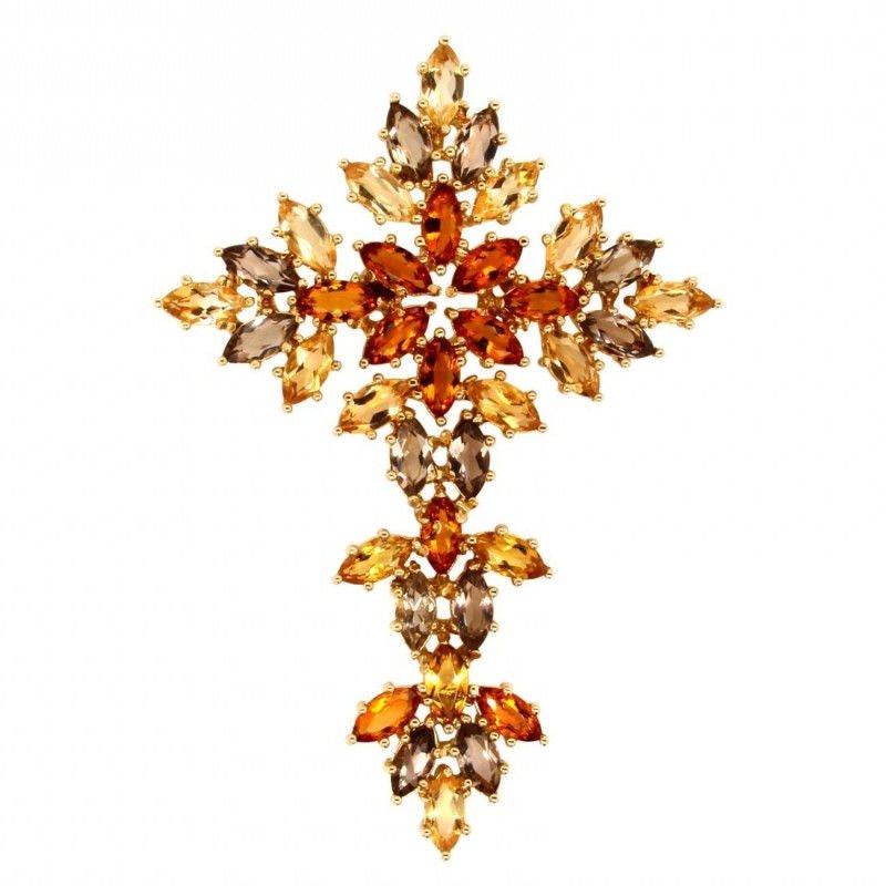 Pendentif or jaune saphirs jaunes - Castafiore