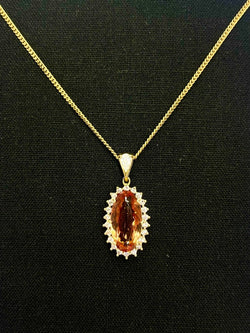 Pendentif or Topaze Impériale et diamants - Castafiore